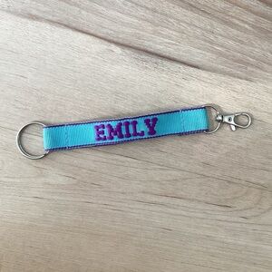 BOGO 🥳 Embroidered Emily strap keychain and clip | blue purple personalized